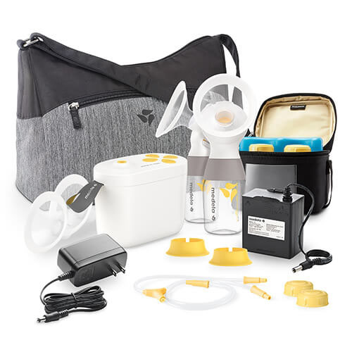 Medline Double Electric Breast Pump Kit with 6 Bottles
