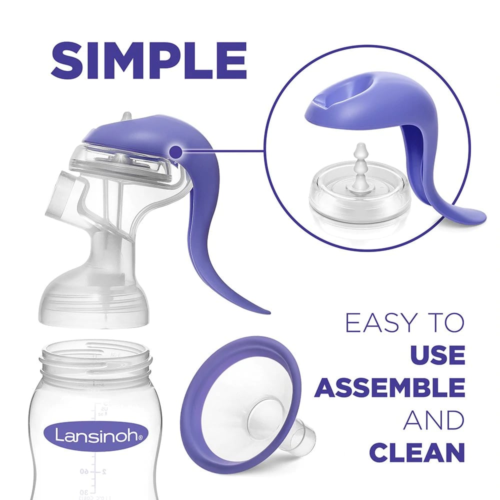 Lansinoh Manual Breast Pump, Hand Pump for Breastfeeding 