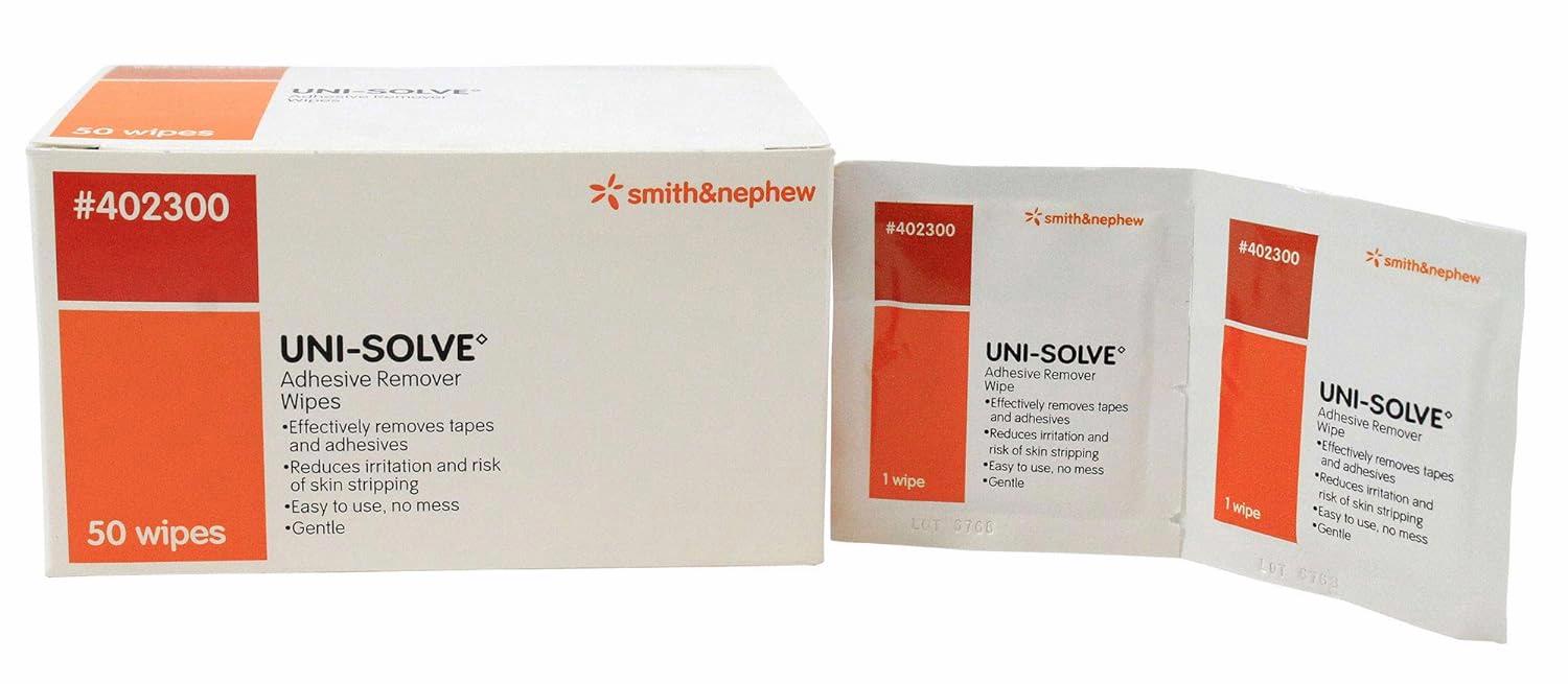 Uni-Solve Adhesive Remover Wipes By Smith And Nephew, Model No : 402300 -  50 Ea 