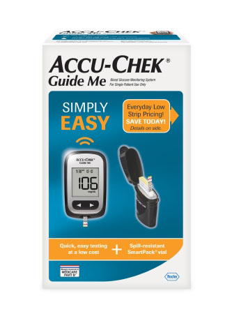 Lecteur de glycémie Accu-Chek Guide avec SmartPack™.